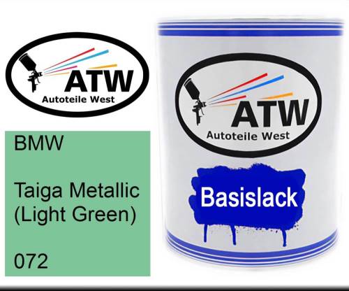 BMW, Taiga Metallic (Light Green), 072: 1L Lackdose, von ATW Autoteile West.